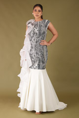 Ruffled Printed Trail Gown4920 video